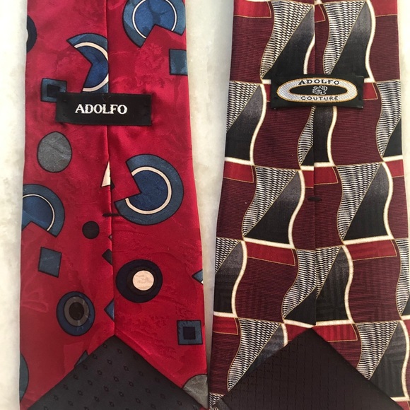 pair Adolfo Couture / Adolfo silk ties - Picture 2 of 2